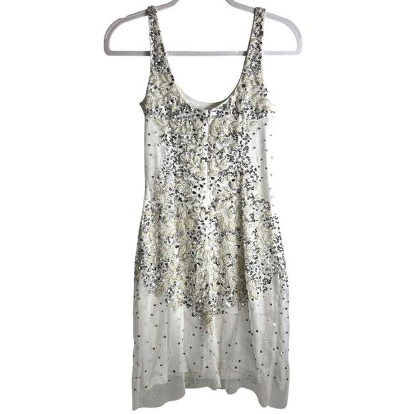 Adrianna Papell Sleeveless Scoop Neck Beaded Sheath Dress size 6 Cocktail Party - Picture 3 of 13